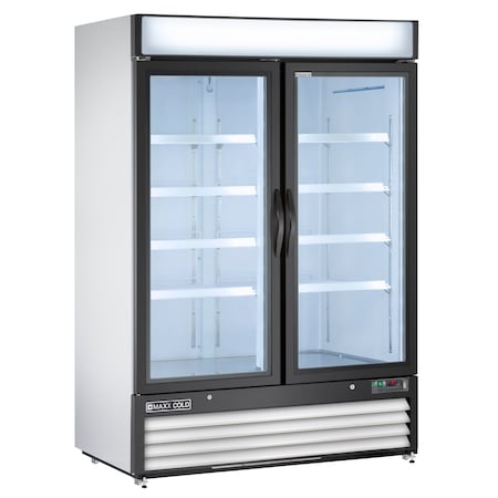 Maxx Cold Refrigerator 48 cu.ft., DBL Door, Commercial Merchandiser, White/Glass MXM2-48R